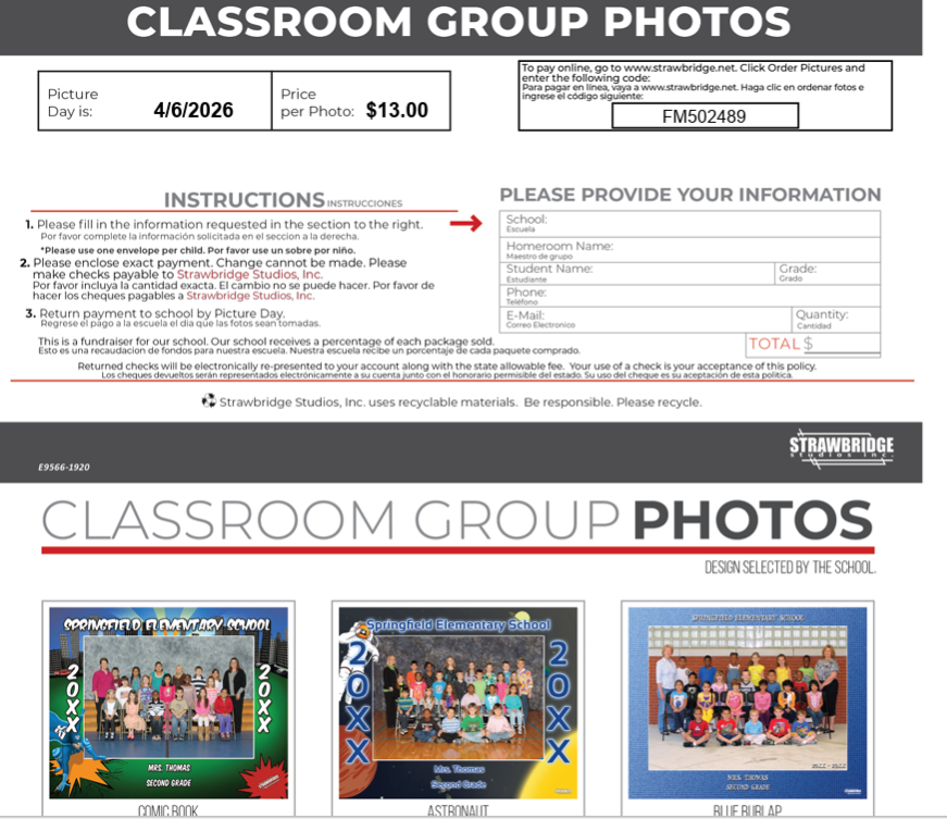 Flyer for picture day