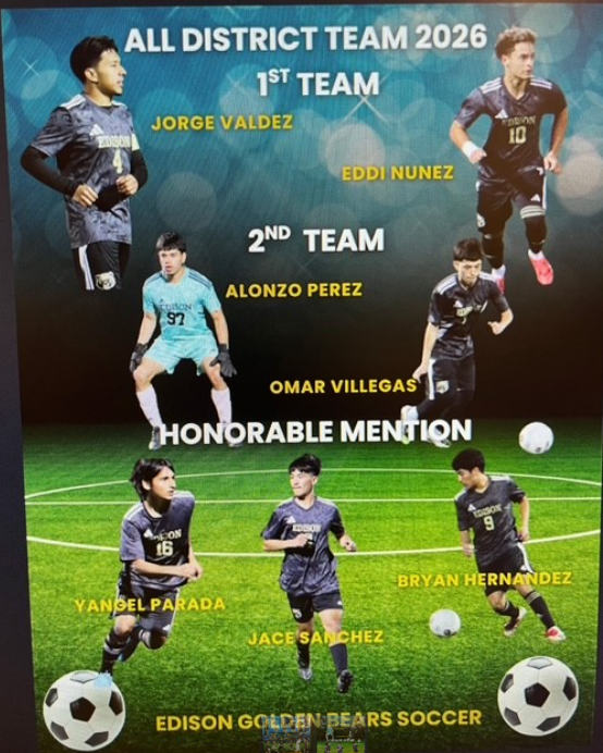 Edison Golden Bears Boy's Soccer players