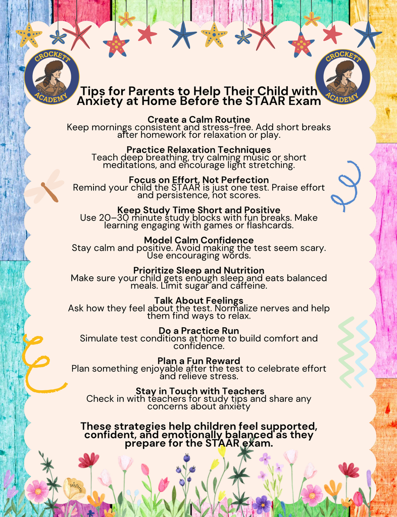 Tips for STAAR Anxiety