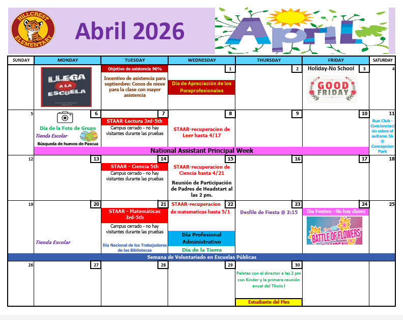 April Calendar