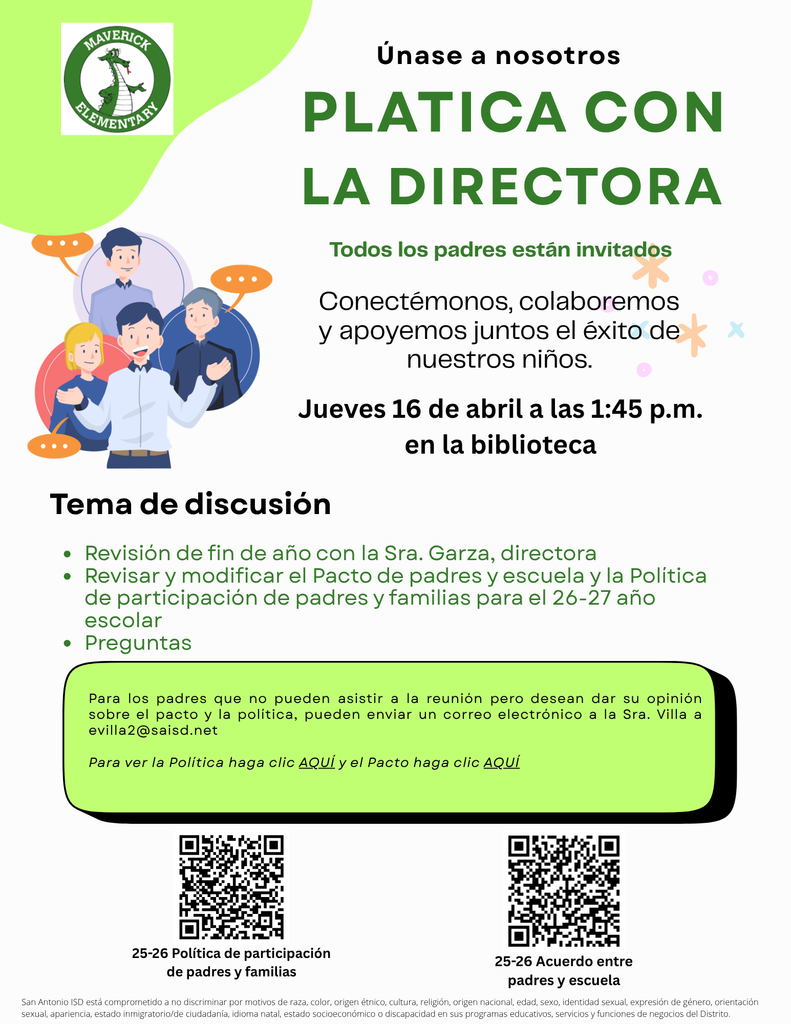 Platica (Chat) with Principal Garza Spanish 4/16/26