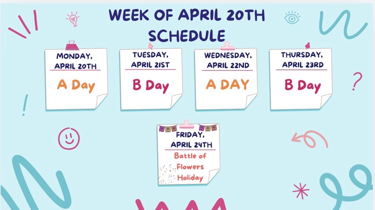 April 20th schedule 
