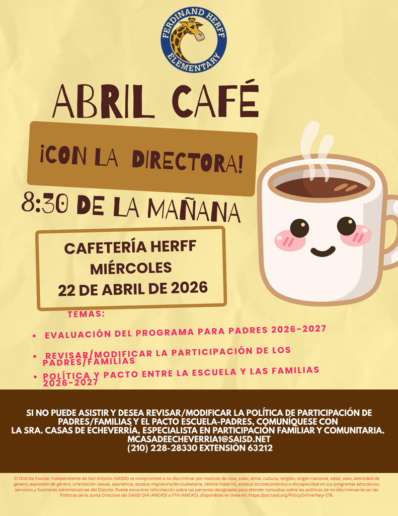 April Coffee with the principal Spanish