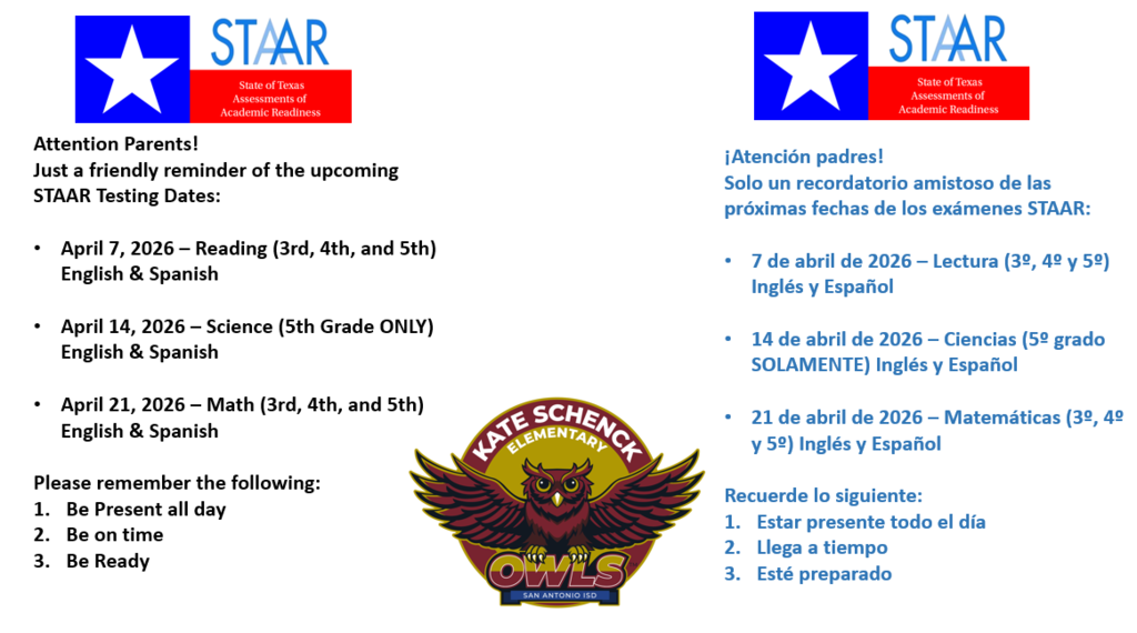 STAAR Testing Dates April 2026