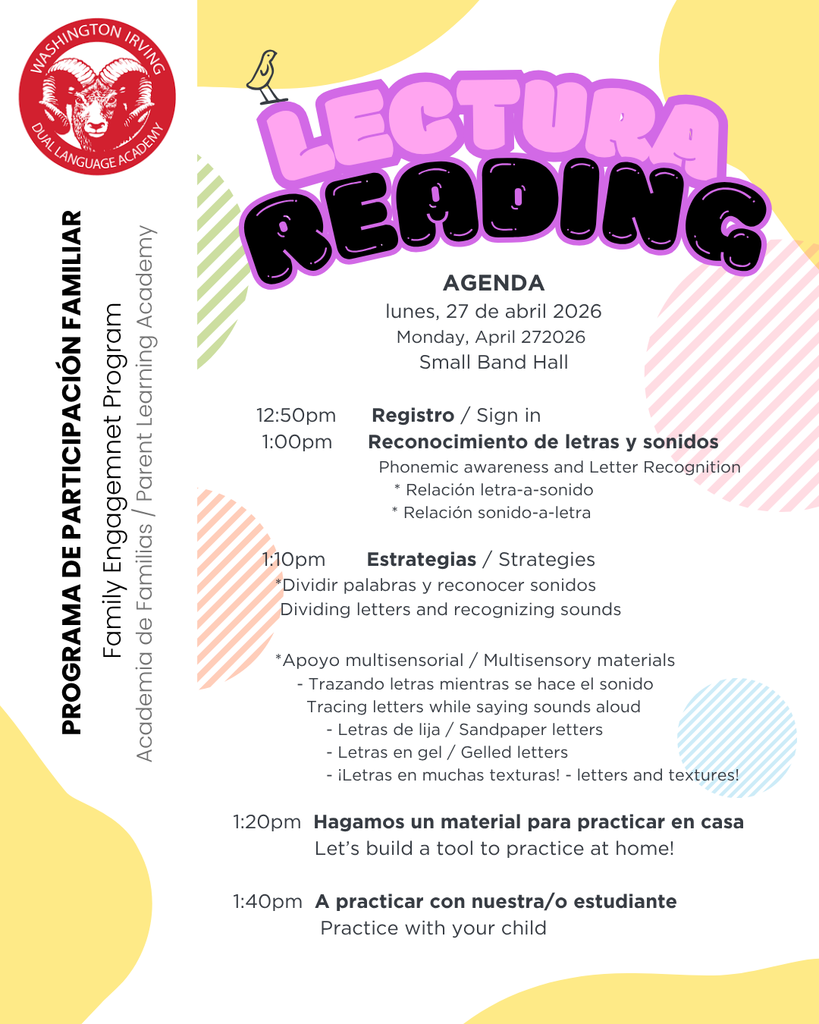 pre school literacy workshop flyer for April 27