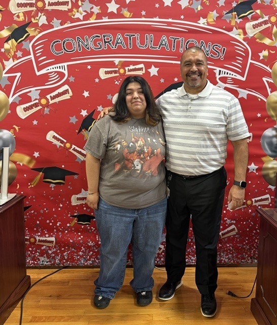 Gabi and Principal Becerra.