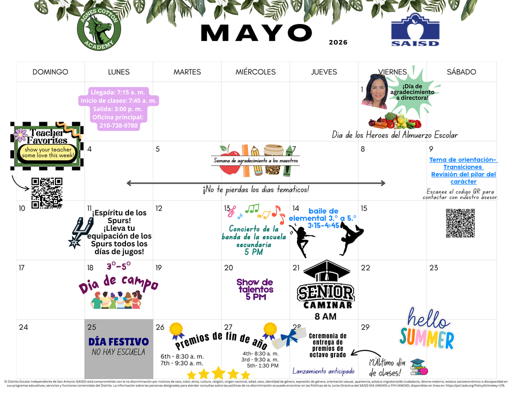 May Calendar
