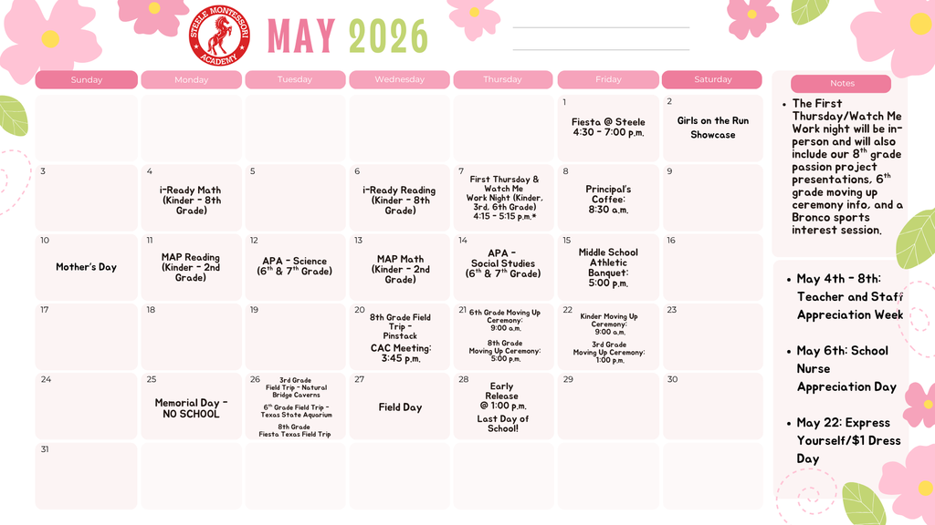 May calendar english