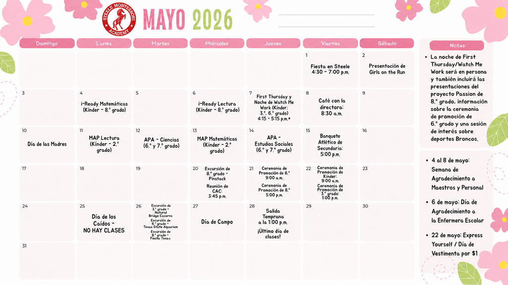 may calendar spanish