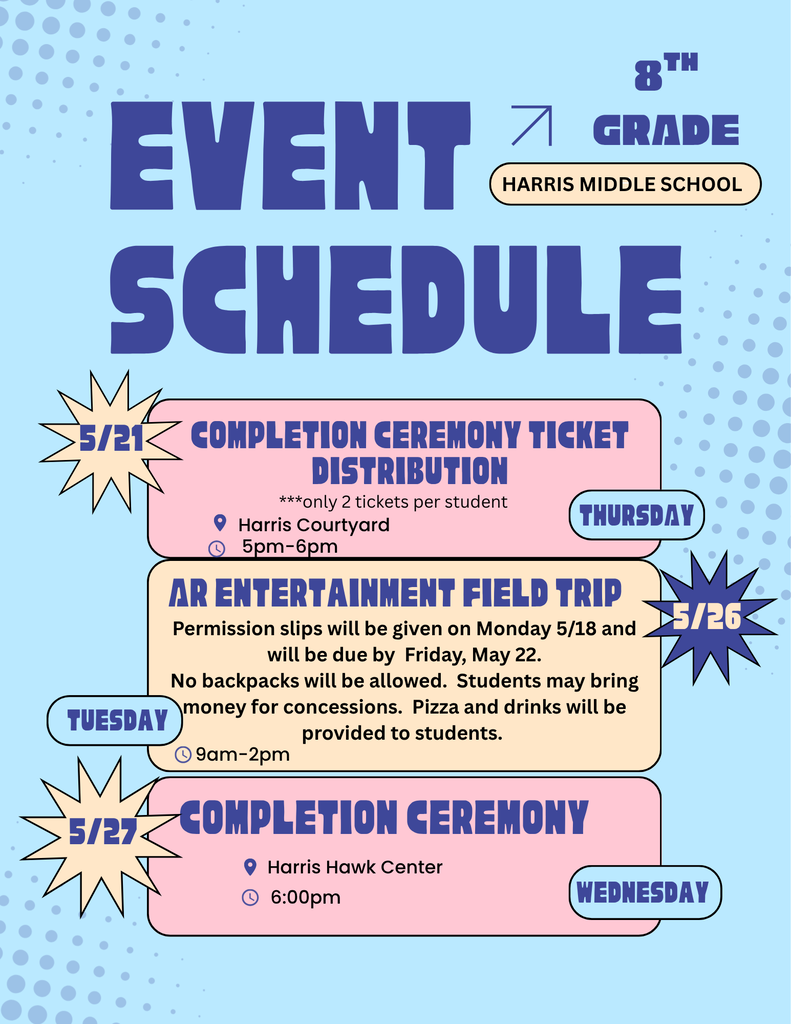 Save the date 8th grade events