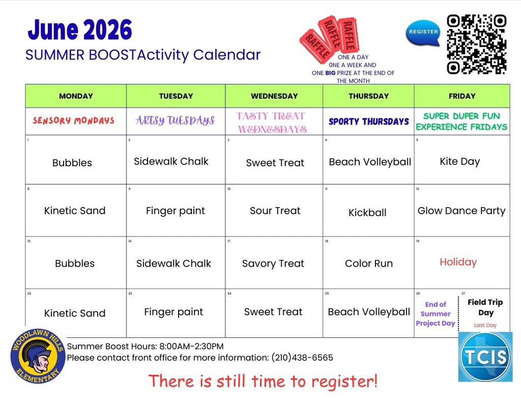 Summer Boost Activity Calendar