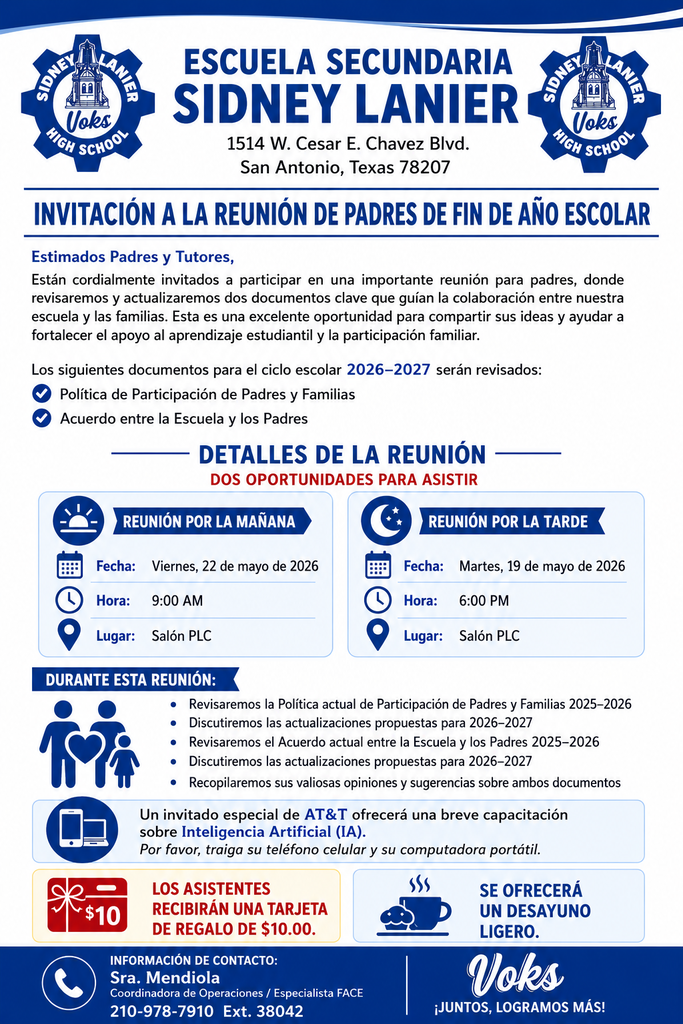 End of Year Parent Meeting