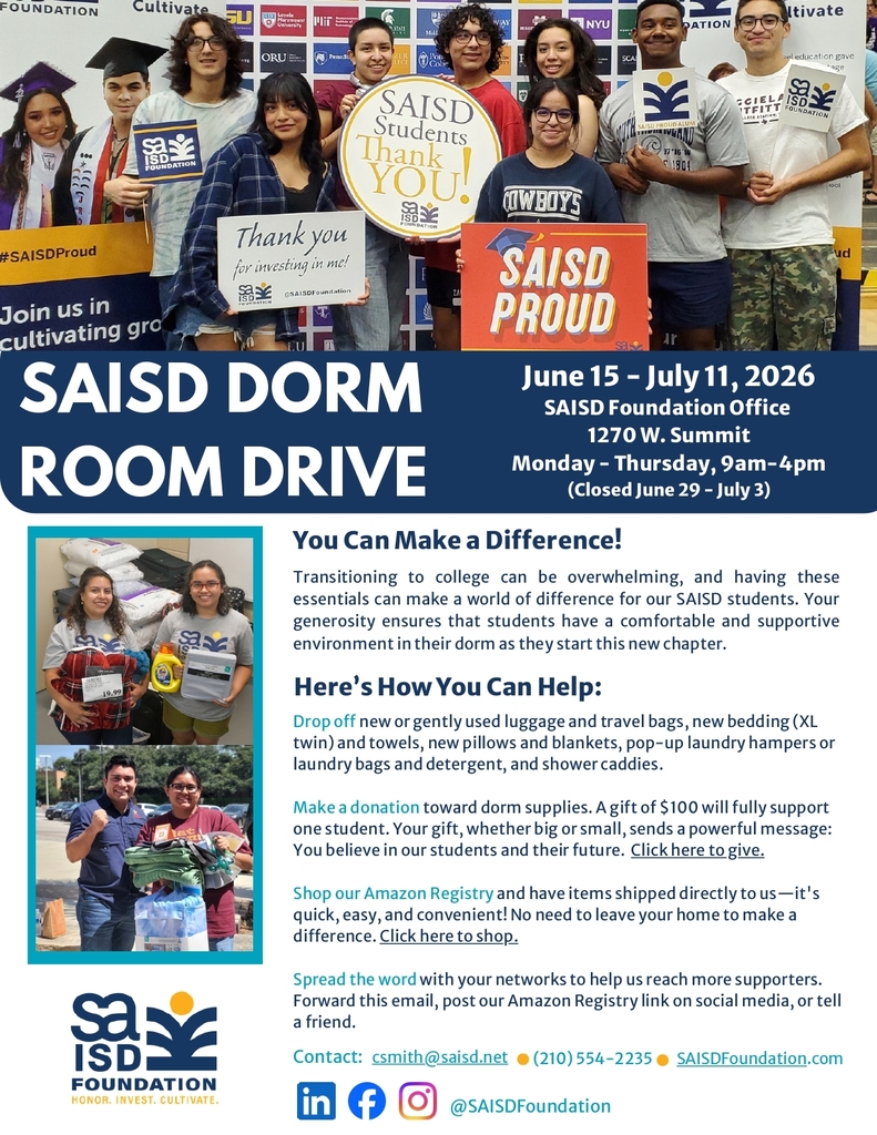 SAISD Dorm Room Drive