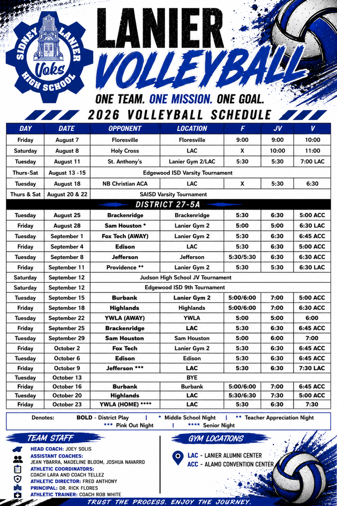 Volleyball Schedule