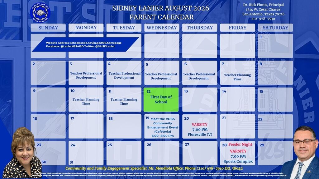 English August Calendar