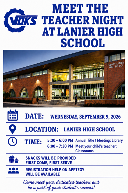 Meet the Teacher Sept. 9