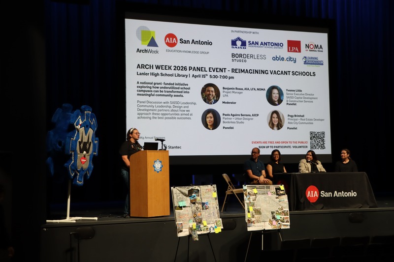 Student speaks at Student Design Charrette Panel
