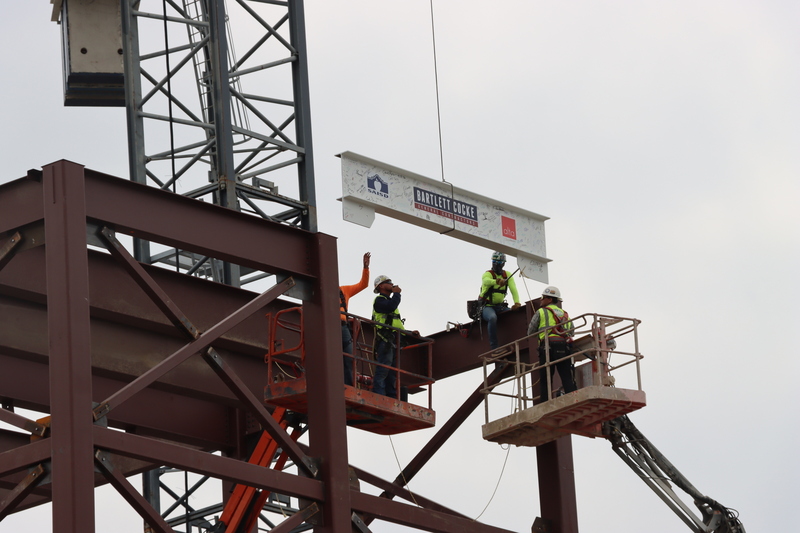 Final beam being installed at Fox Tech campus