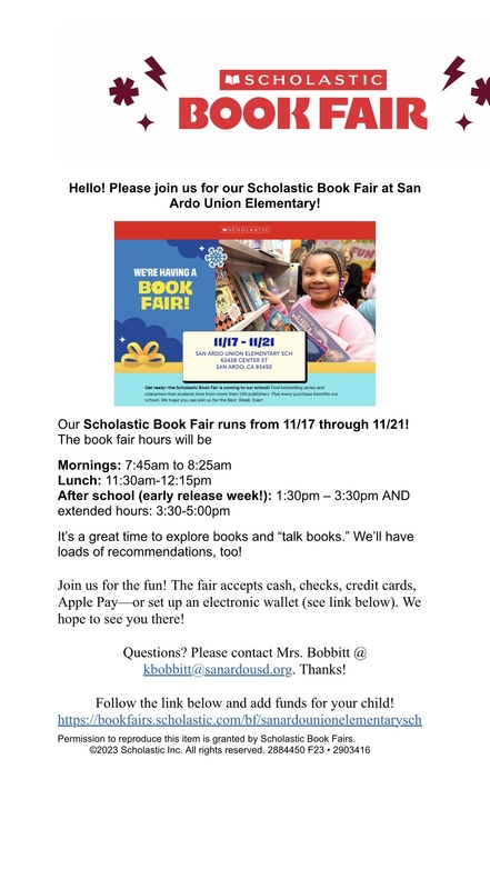 Scholastic Book Fair English