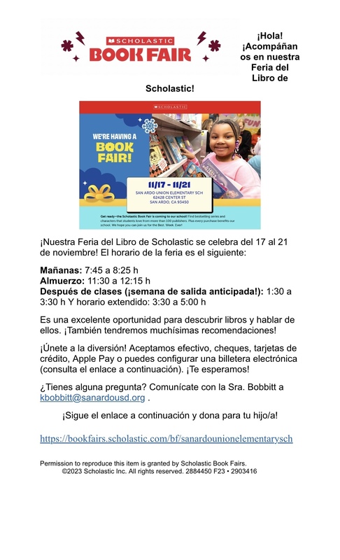 Scholastic Book Fair Spanish