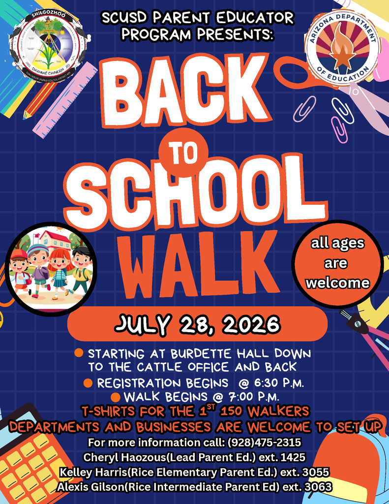 An event poster advertises "Back to School Walk" on July 28, 2026. It highlights the starting point, Burdettte Hall, with registration at 6:30 PM and walk at 7:00 PM.