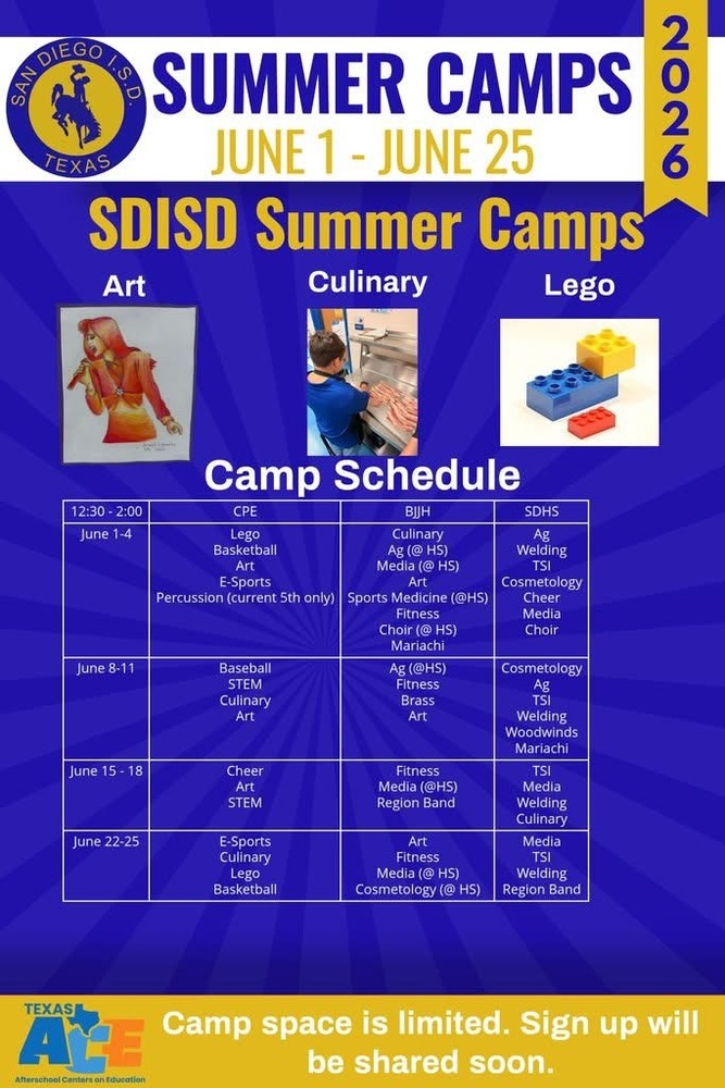 SUMMER CAMPS JUNE 1 - JUNE 25