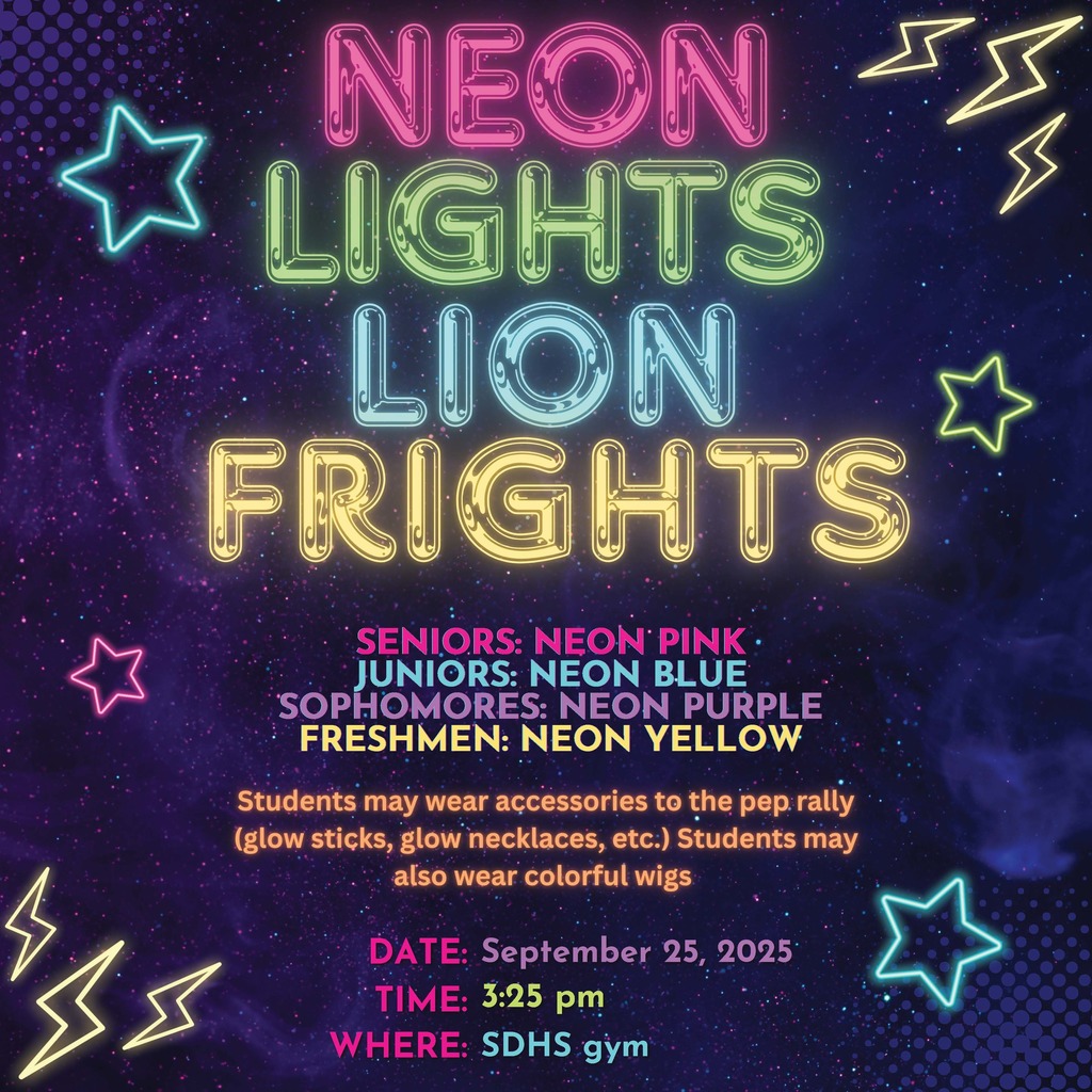Neon Light Lion Frights Pep Rally