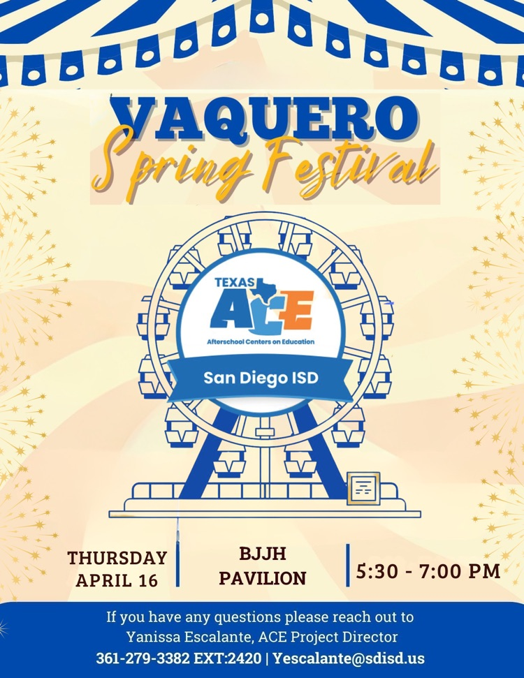 vaquero spring festival Thursday April 16th BJJH Pavilion