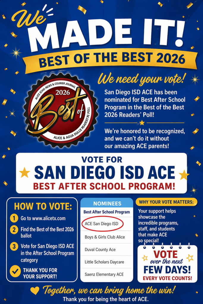 ACE PROGRAM IS NOMINATED FOR BEST OF THE BEST