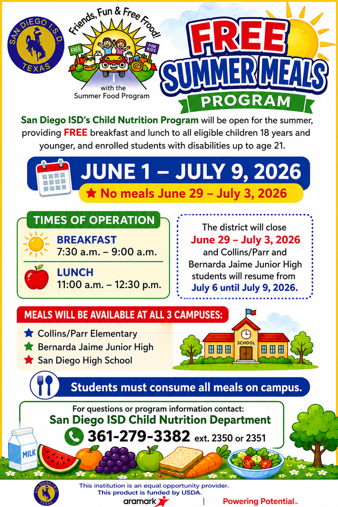 Join us for Free Summer Meals!!