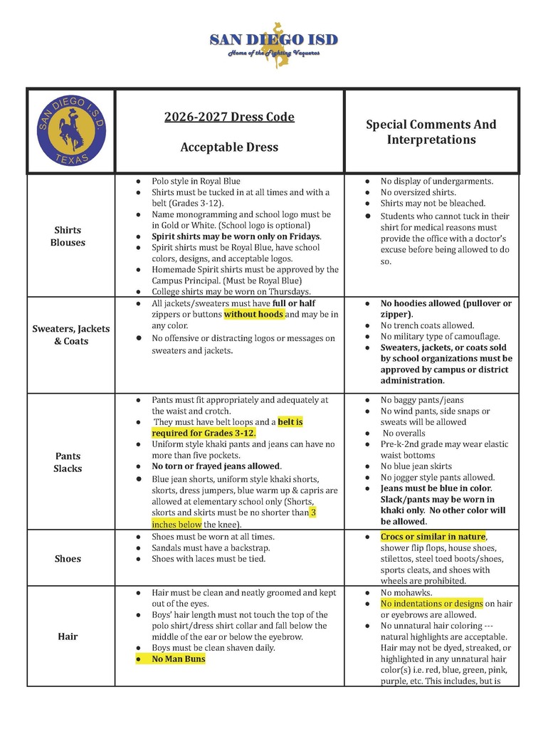 dress code pg 1