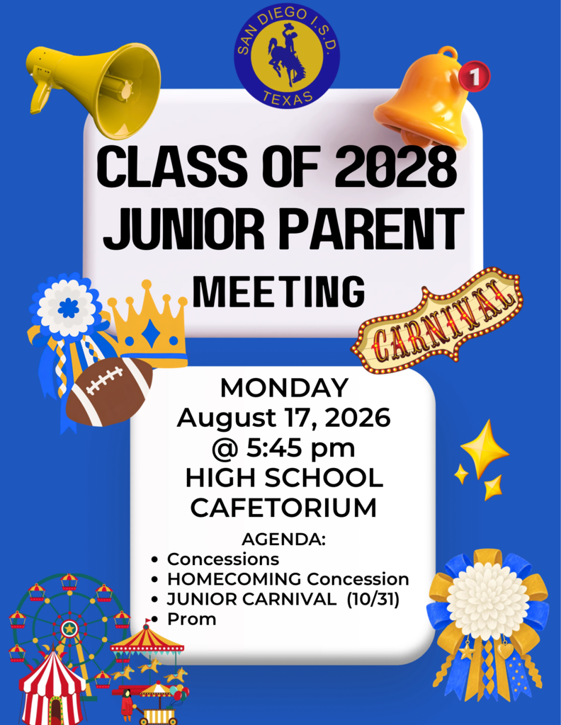 Junior Class parent meeting set for August 17th at 5:45pm