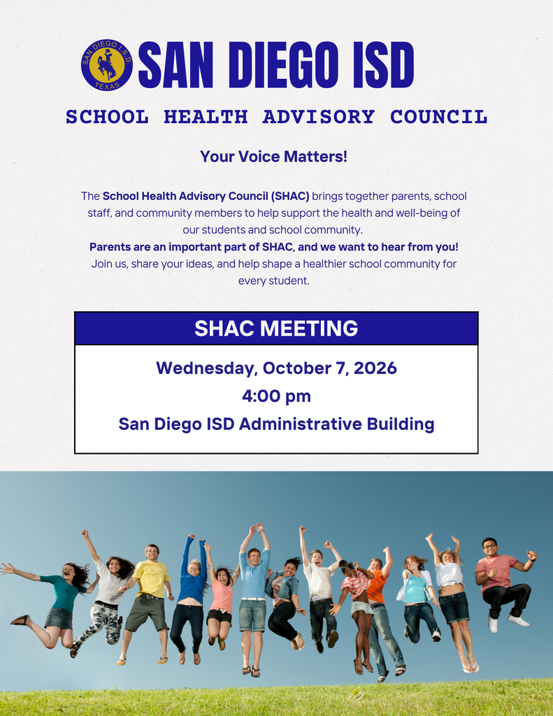 District SHAC Meeting To Be Held Next Week!