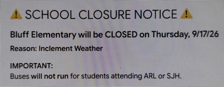 School Closure 9/17/26