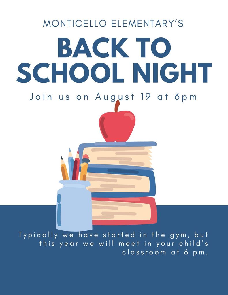 Back to School Night tonight at 6 pm. We will meet in your child's classroom, where you will watch a short video and then hear your child's teacher present. Don't forget to check out the PTA and Ms. Liesel's table. Cookies will be served as well. See you there!