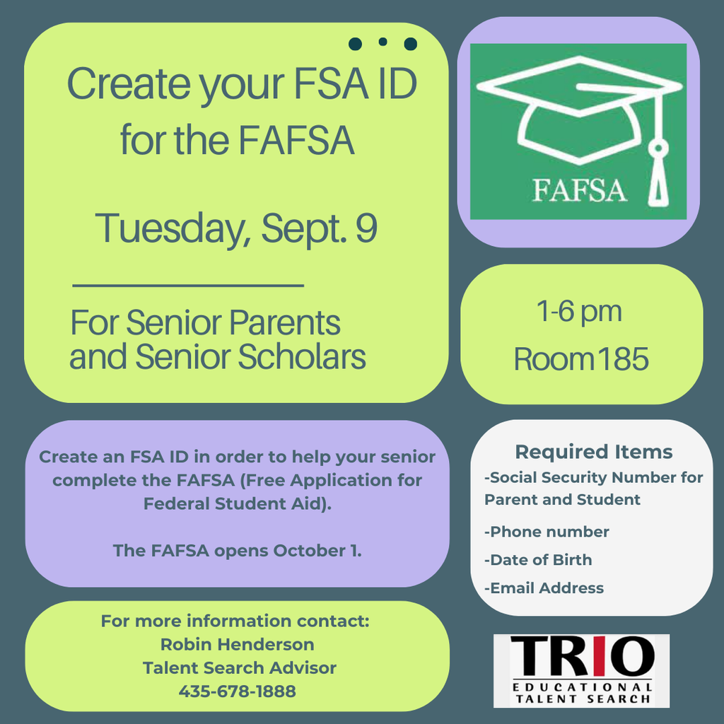Get FAFSA Help from 1-6 pm in Room 185.