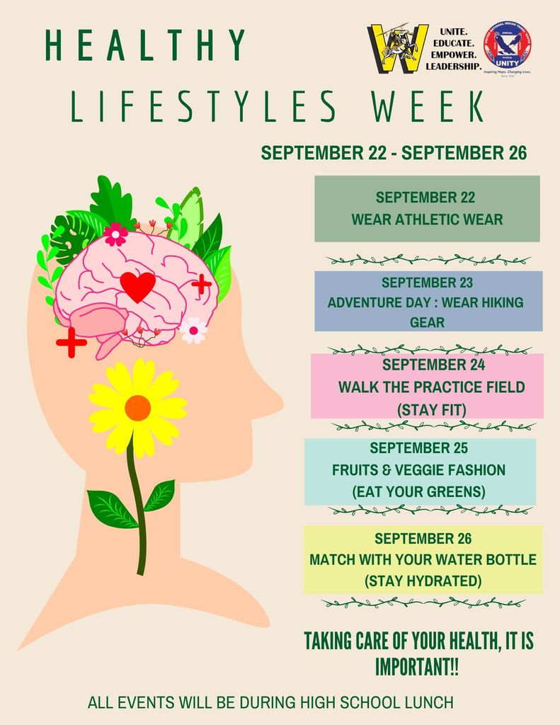 UNITY is excited to host Healthy Lifestyles next week (Sept 22-26). There are dress up days and various lunch activities planned and we hope all scholars will join the fun!