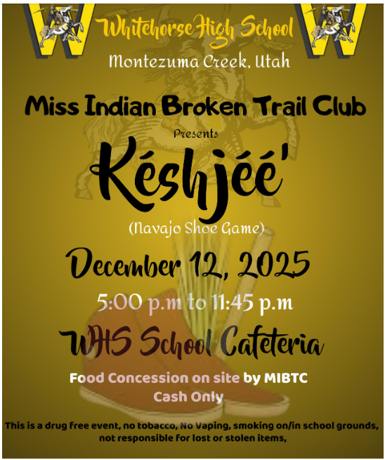 The Miss Indian Broken Trail (MIBT) Keshjee' starts at 5 pm in the Cafeteria. 