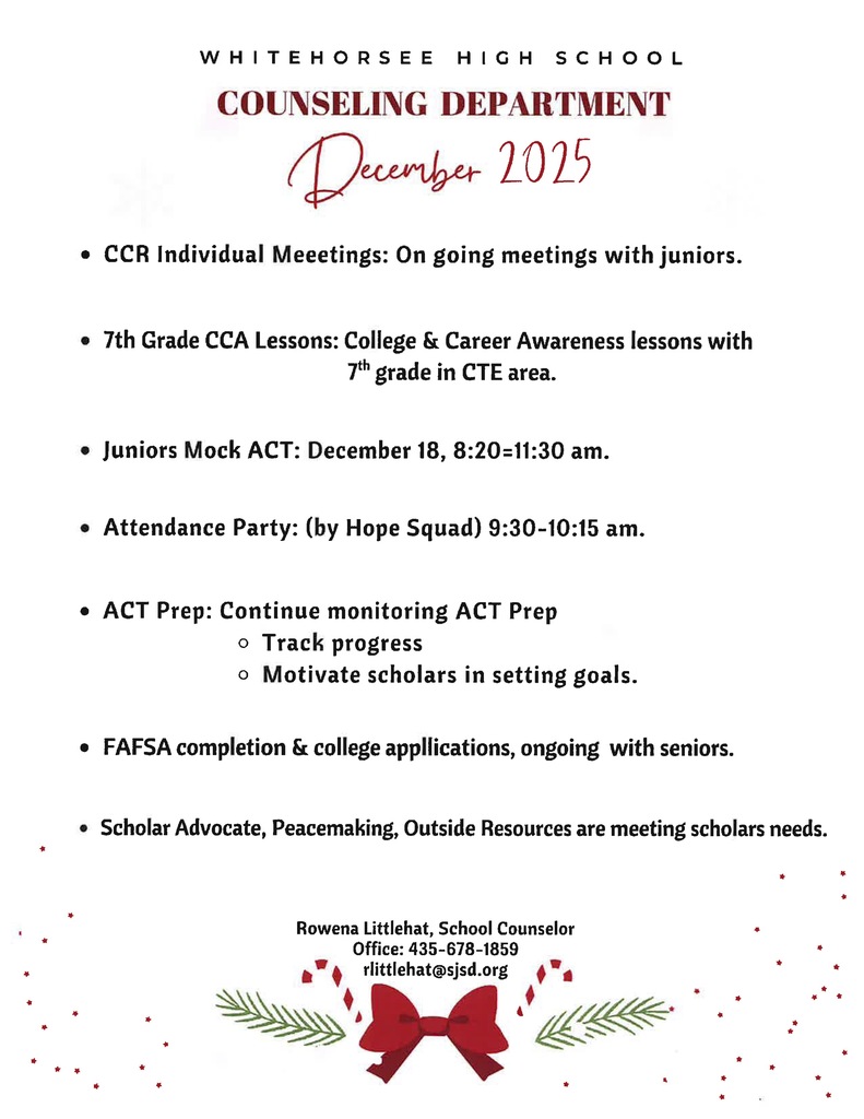 Lots of important support is provided to scholars through the Counseling Department, to include College & Career Readiness planning and group lessons, Mock ACT for all Juniors, the Attendance Party hosted by HOPE Squad, continued ACT Prep support for grades 9-11, FAFSA & scholarship completion, and assistance for mental well-being in coordination with the Scholar Advocate, Peacemaking, and Outside Resources.