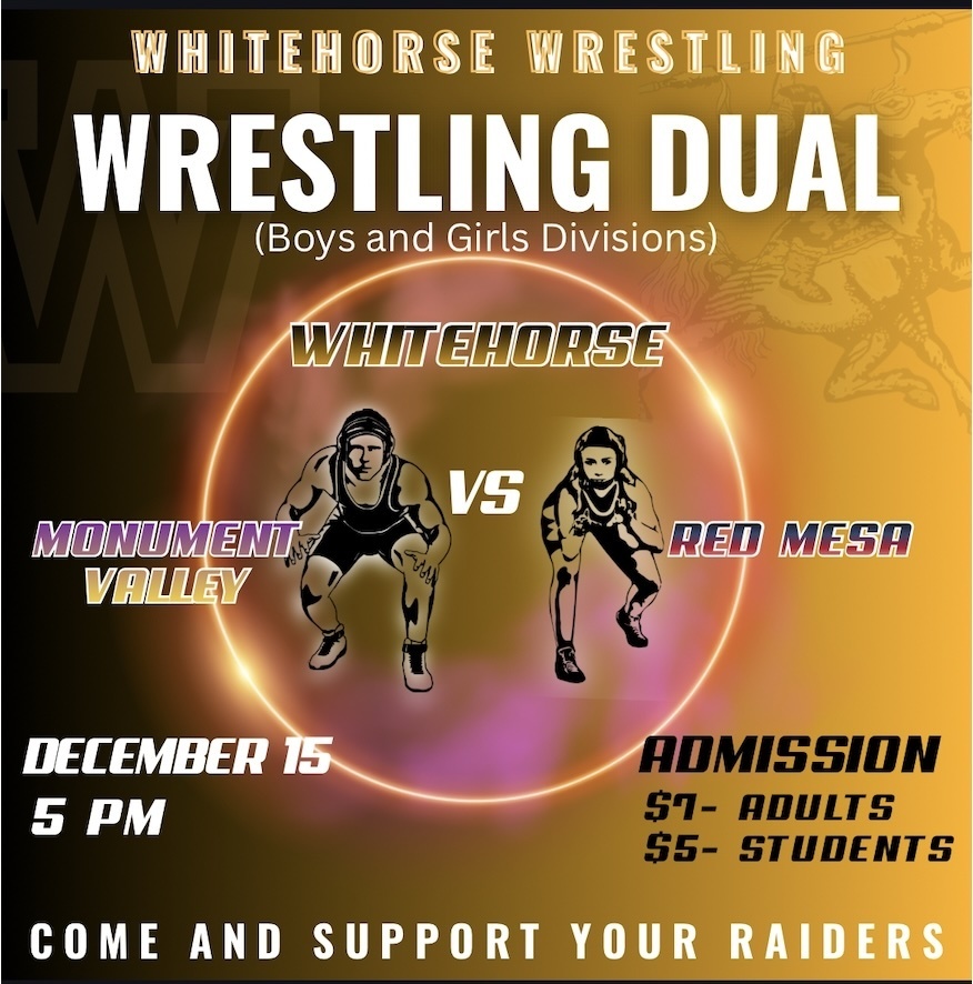 Home Wrestling Dual is Monday, December 15, at 5 pm.