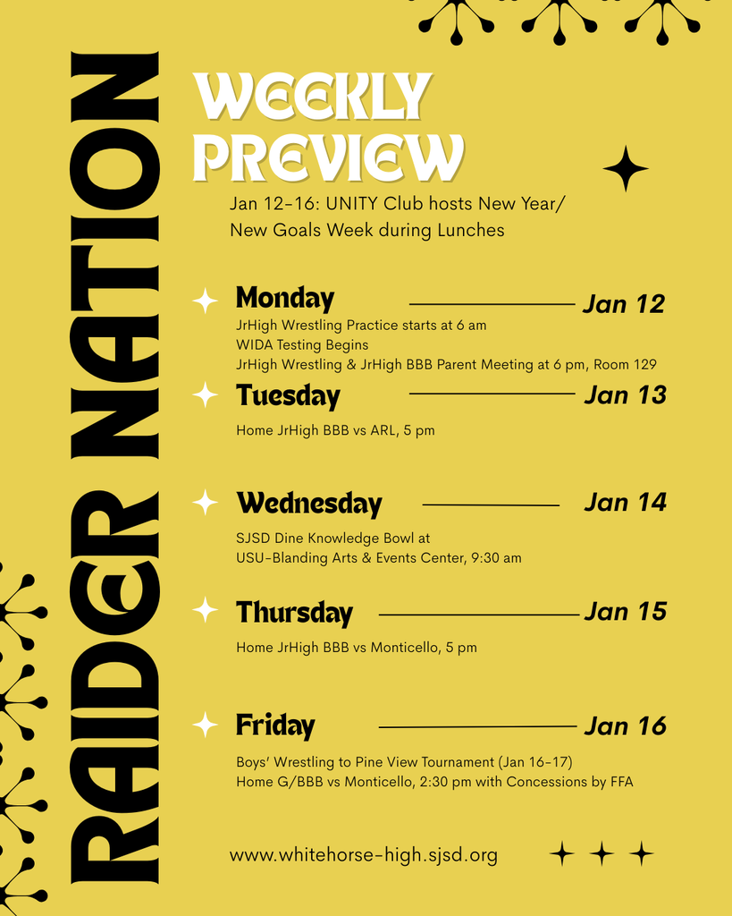 Raider Nation Weekly Preview for Jan 12-16