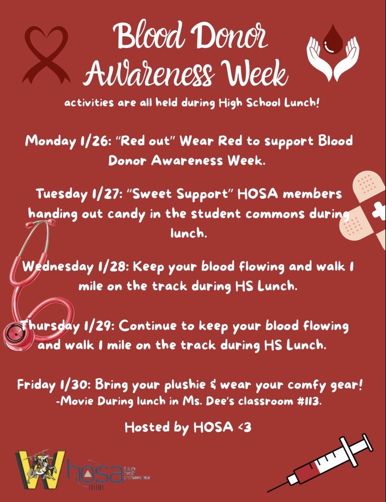 Blood Donor Awareness Week (Jan 26-30) by HOSA