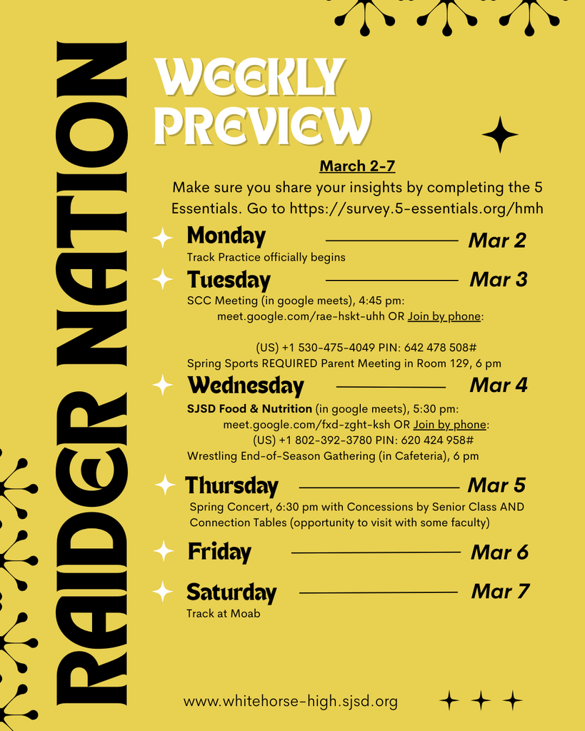 Raider Nation Weekly Preview for March 2-7