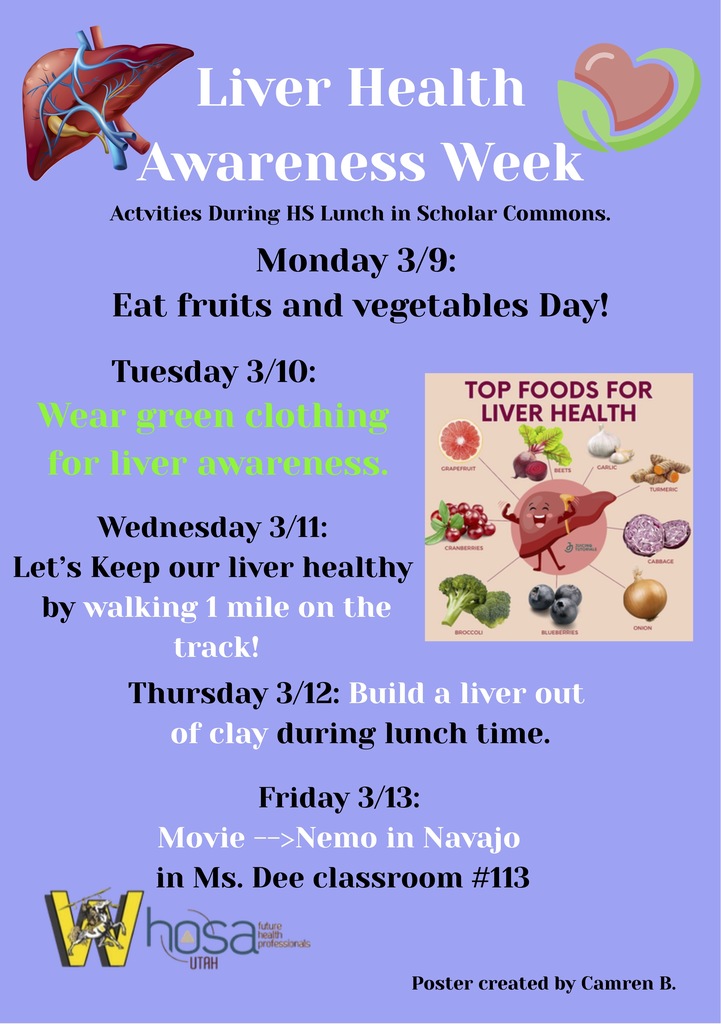 HOSA is hosting Liver Awareness Week for March 9-13.