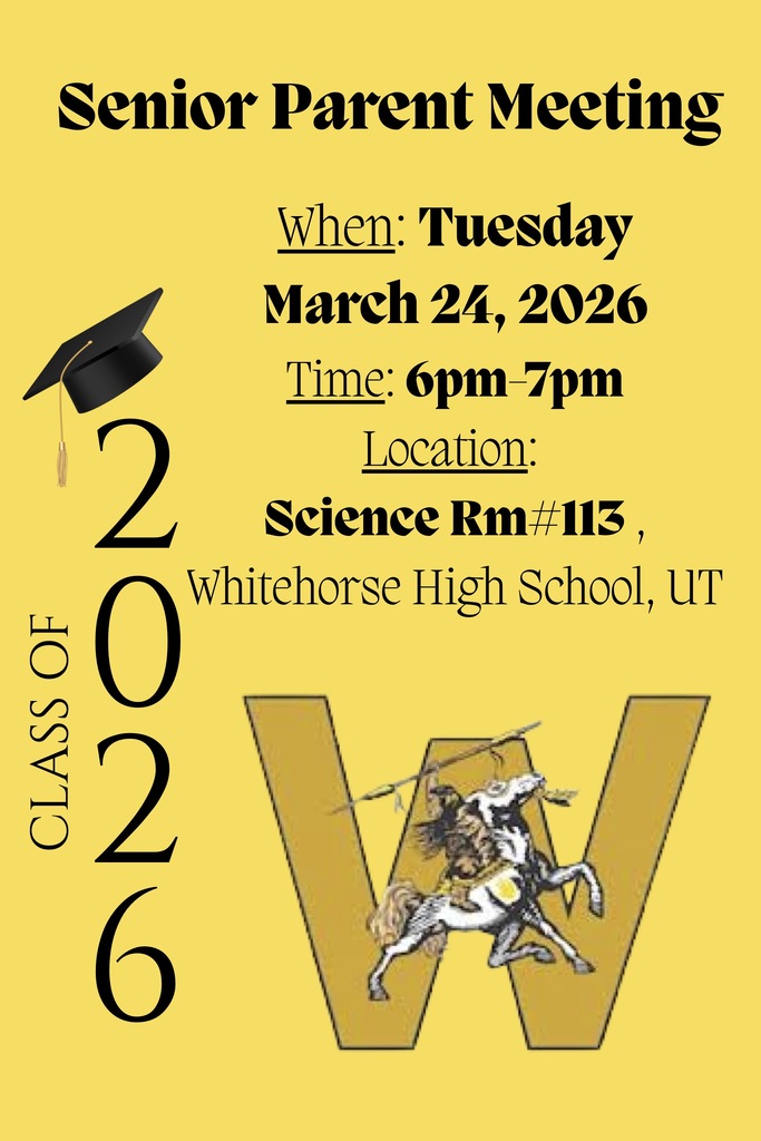 The Senior Parent Meeting is on Tuesday, March 24, at 6 pm in room 113.