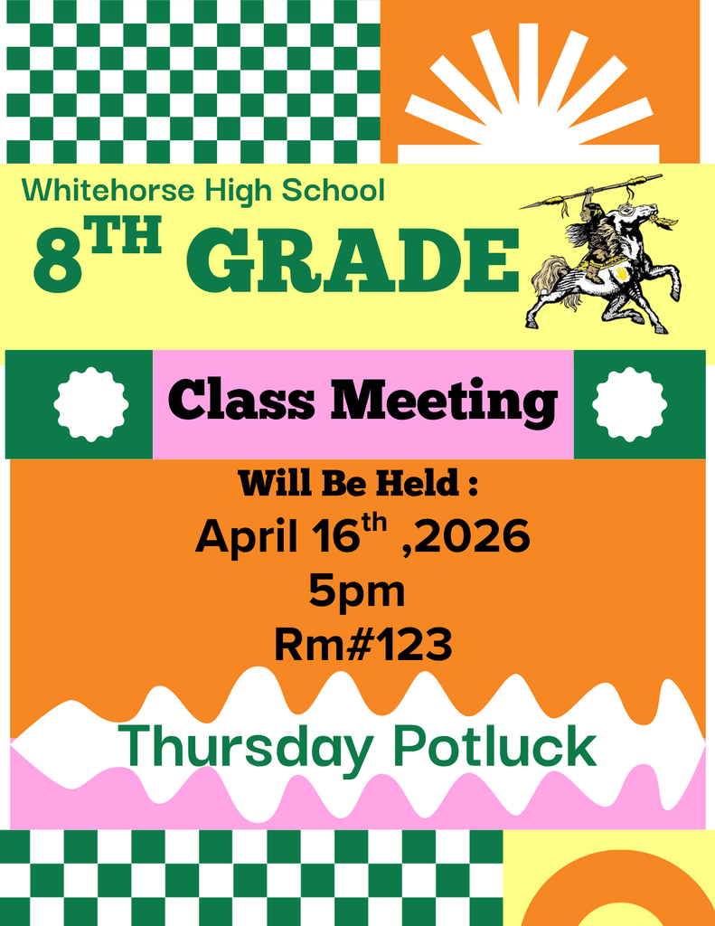The 8th Grade Parent Meeting will be Thursday, April 16, at 5 pm in Room 123.