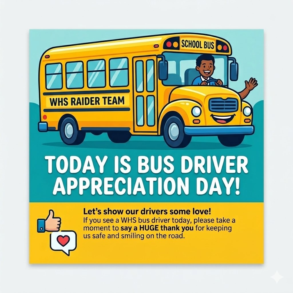 Today (April 28) is Bus Driver Appreciation Day so please say a hugh "thank you" to your driver!