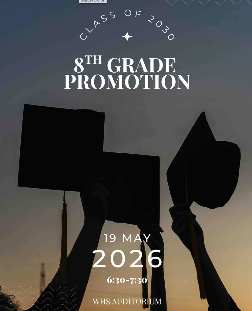 We invite our school community and family members to join us at 8th Grade Promotion tomorrow (May 19) at 6:30 pm. Please help us celebrate the 8th graders who have accomplished another milestone!