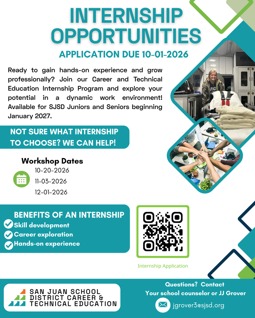 Advertisement for internship opportunities.