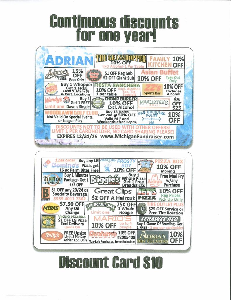 Band Discount Card
